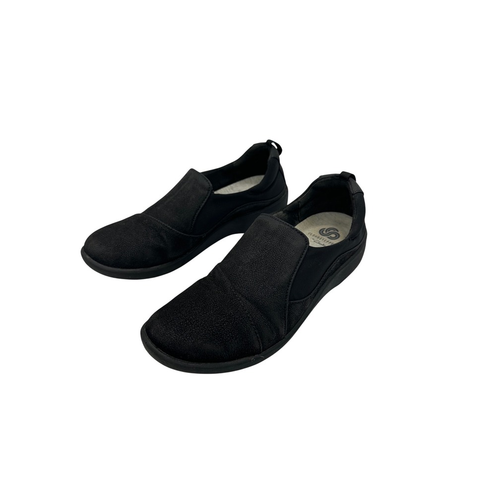 Clarks Cloudsteppers Slip On Women 6.5 Black Good Cushion Soft Casual Flats - Picture 4 of 11